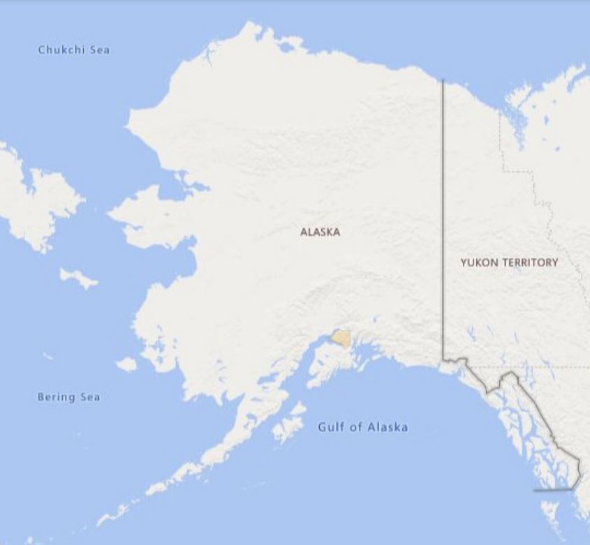 USDA Rural Development Eligibility Map of the State of Alaska, Zoomed Out